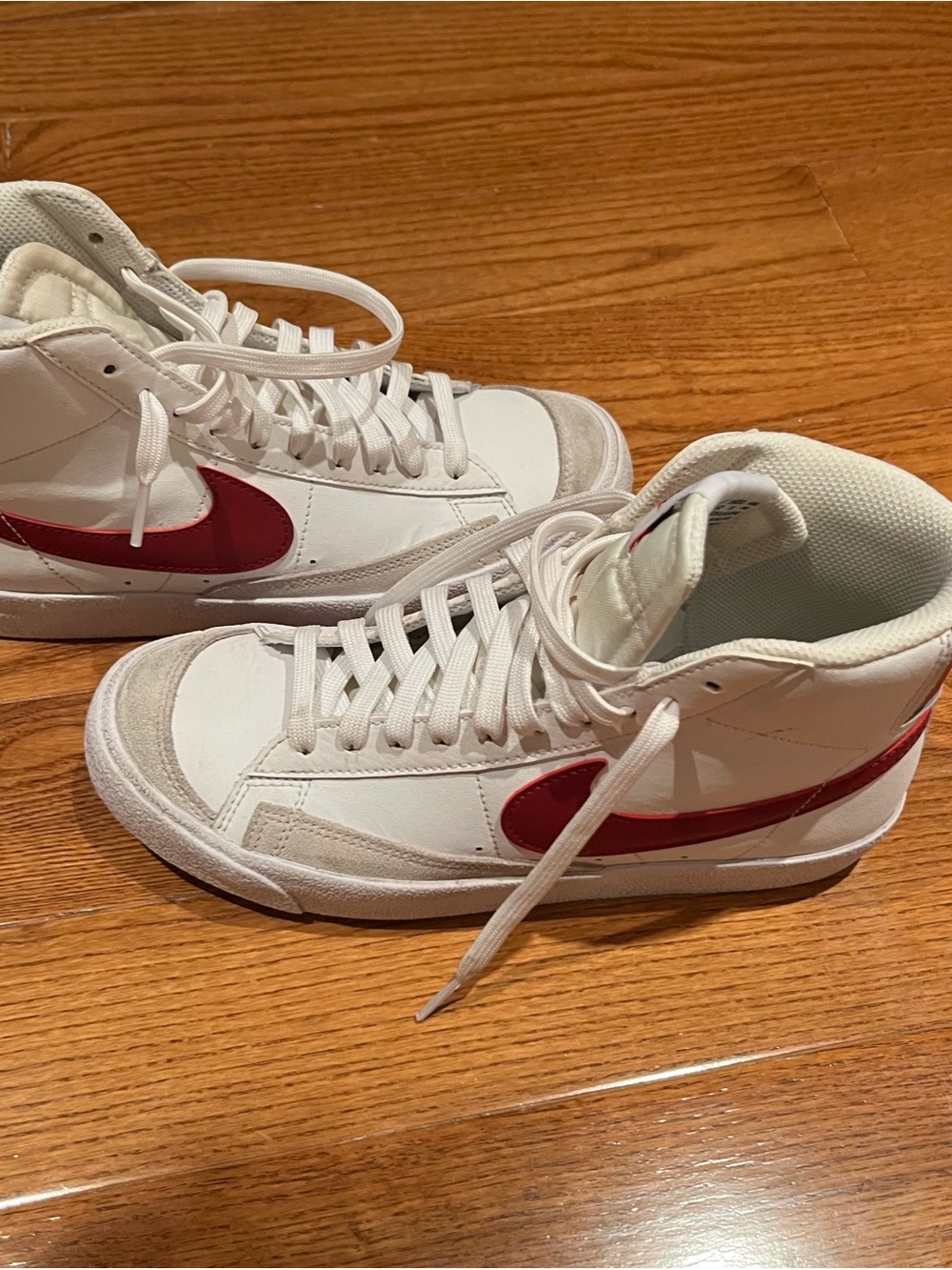 Nike Blazers Red and White High-Top Sneakers
